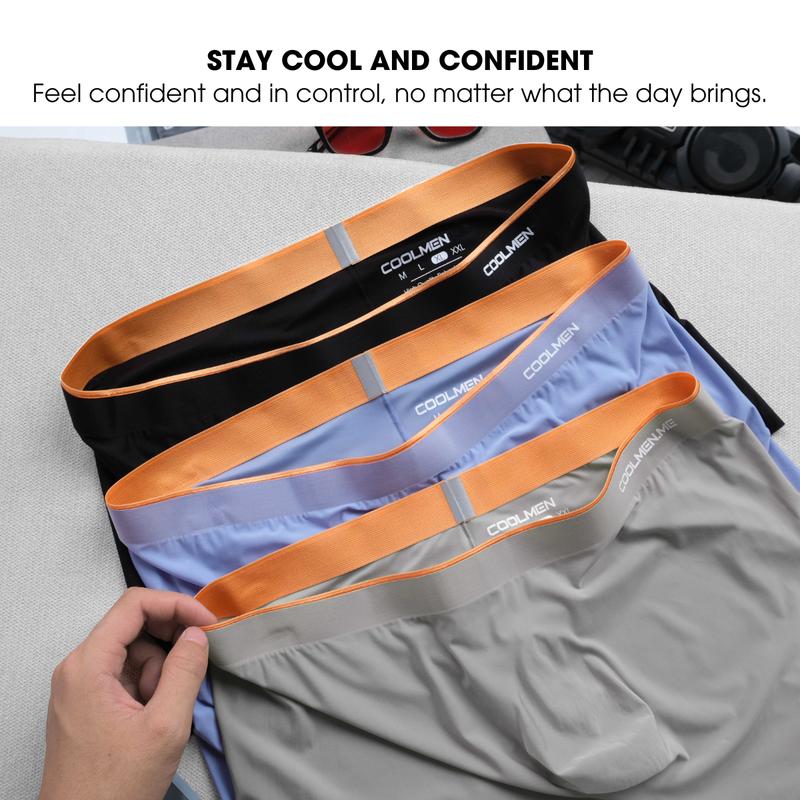 [NEW] CoolMen Invisible Underwear for Men, Seamless, Ultra-Thin | 3 Colors Pack