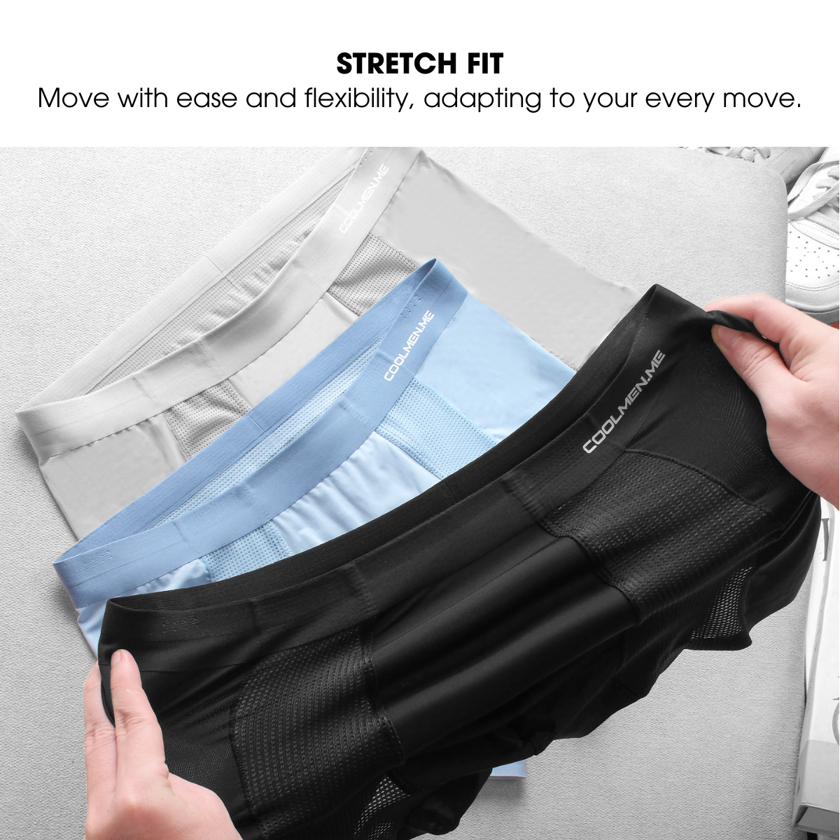 [NEW] CoolMen Airy Underwear (Premium) for Men - Breathable, Lightweight & Comfortable Boxer Briefs - Fabric, Menswear | 3 Colors Pack
