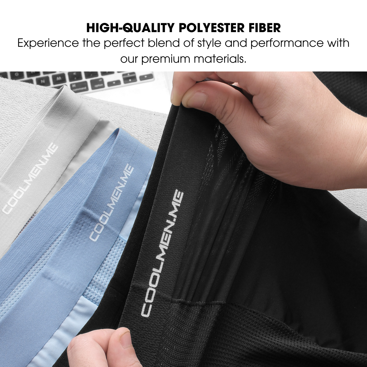 [NEW] CoolMen Airy Underwear (Premium) for Men - Breathable, Lightweight & Comfortable Boxer Briefs - Fabric, Menswear | 3 Colors Pack